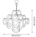 Orange Transparent Glass Disc Chandelier