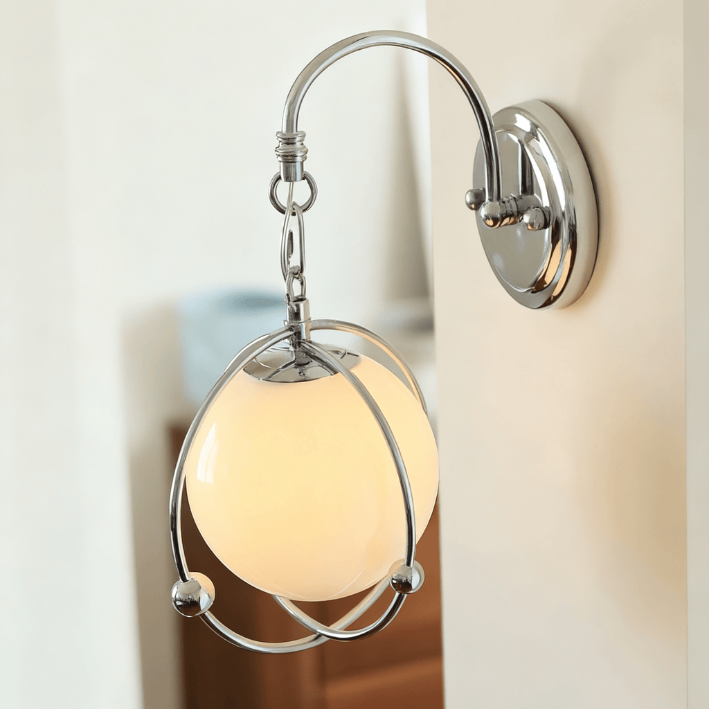 Orb Cage Semi Wall Lamp