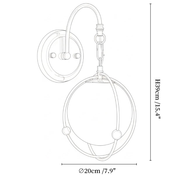 Orb Cage Semi Wall Lamp