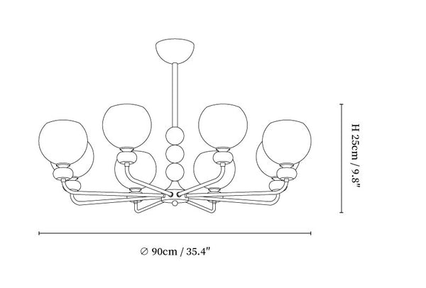 Orb Walnut Chandelier