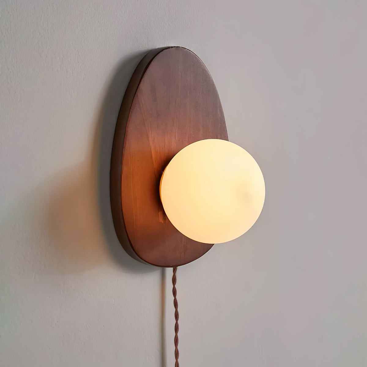 Orba Walnut Plug - in Wall Lamp