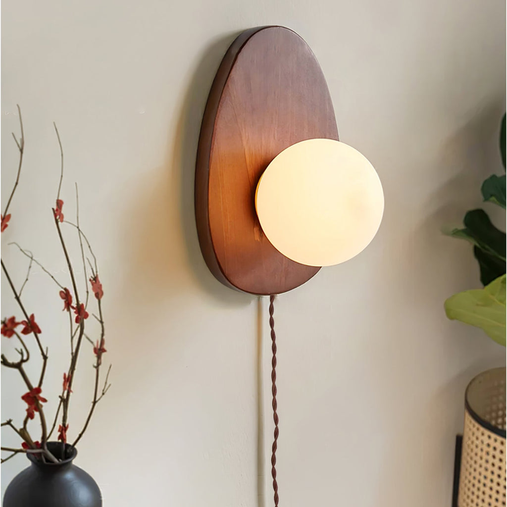 Orba Walnut Plug - in Wall Lamp
