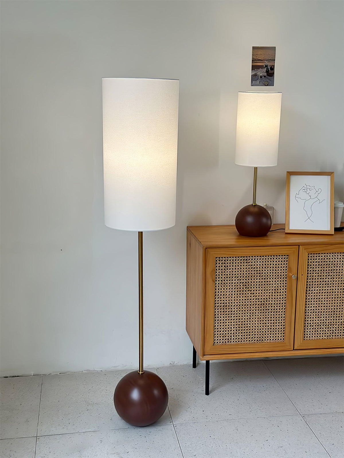 Orbis Wooden Sphere Table Lamp