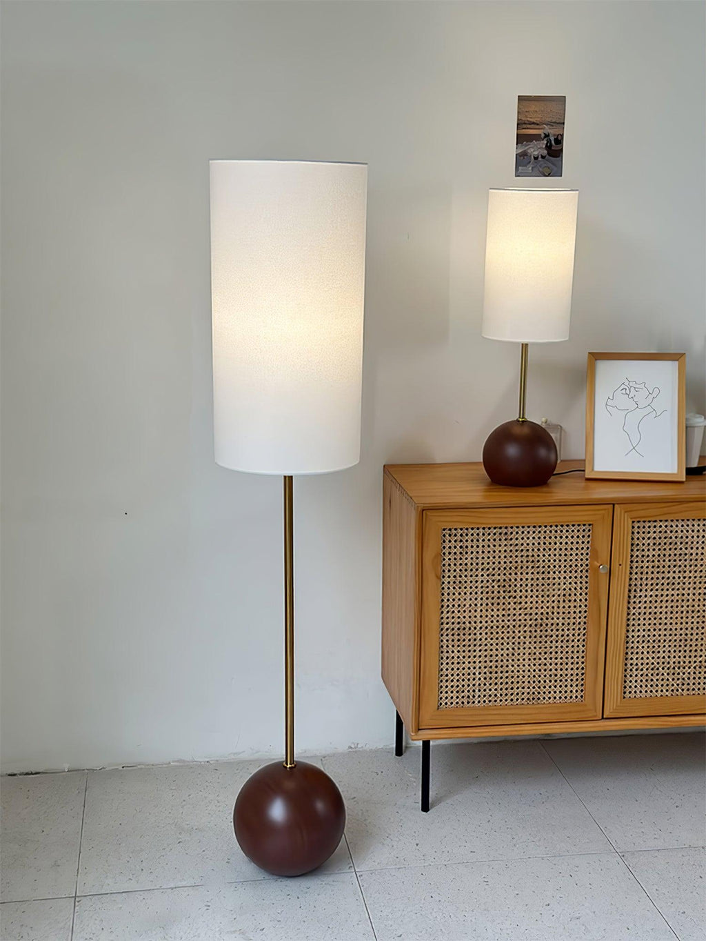 Orbis Wooden Sphere Table Lamp