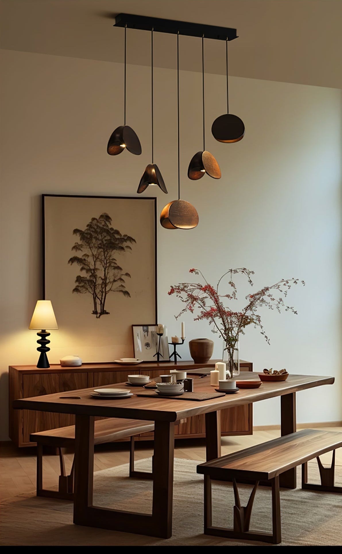 Orbit Fold Wood Pendant Light