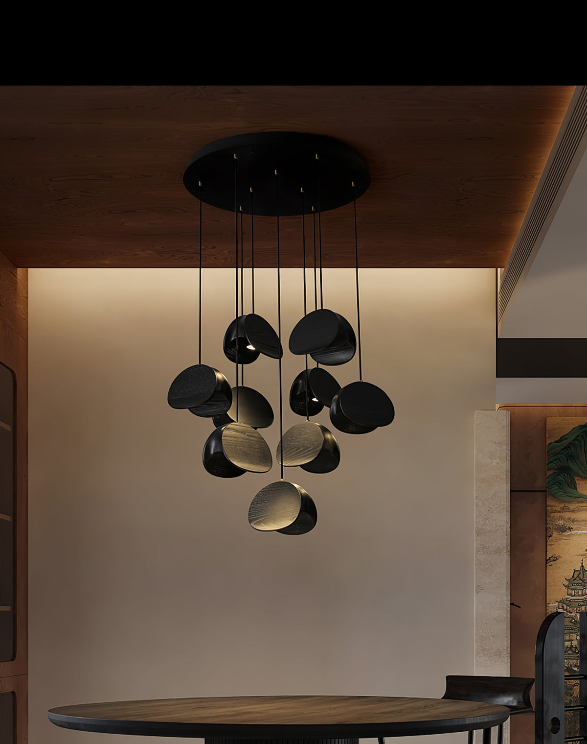 Orbit Fold Wood Pendant Light