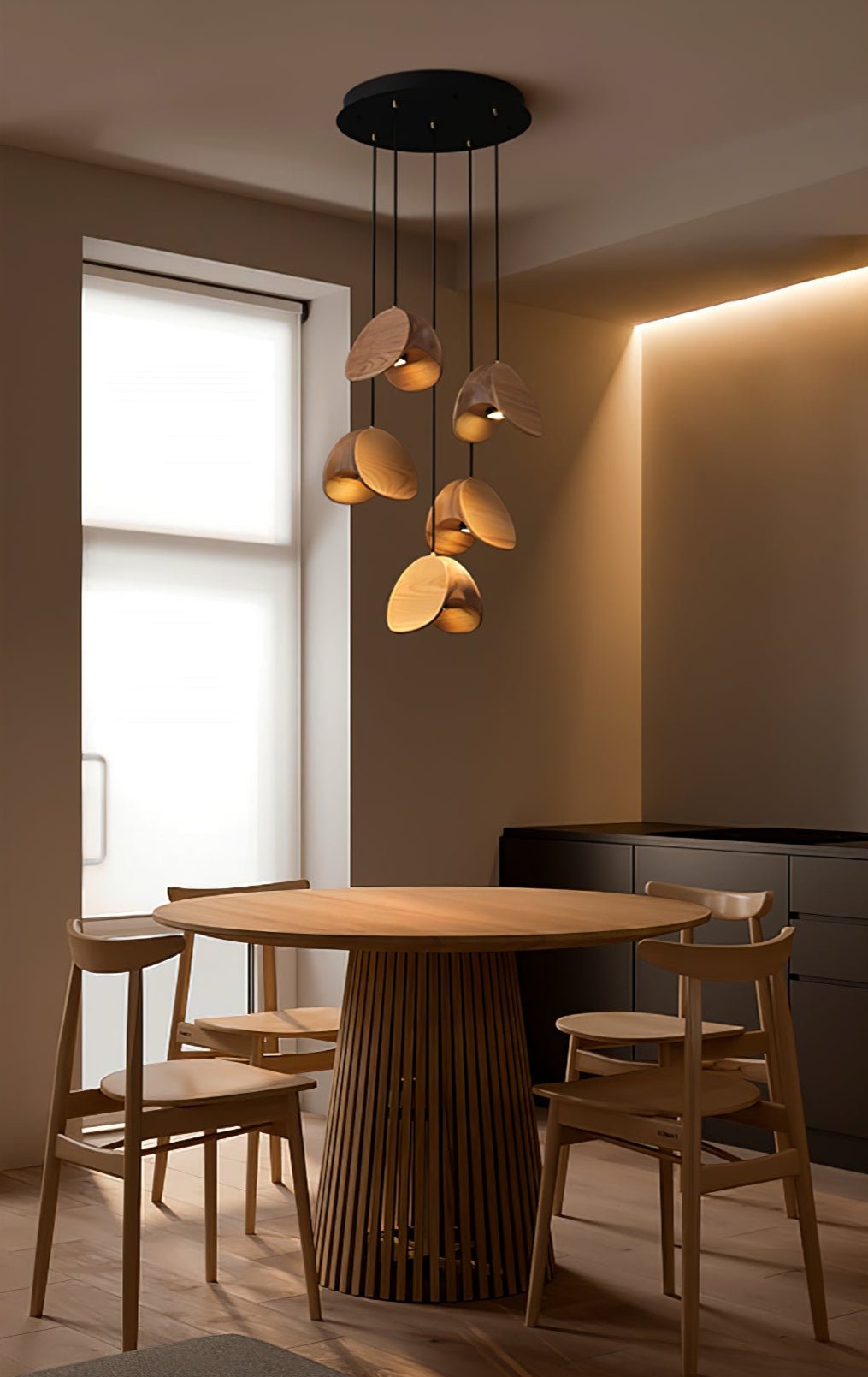 Orbit Fold Wood Pendant Light