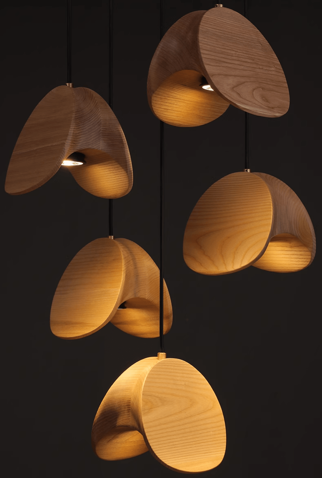 Orbit Fold Wood Pendant Light