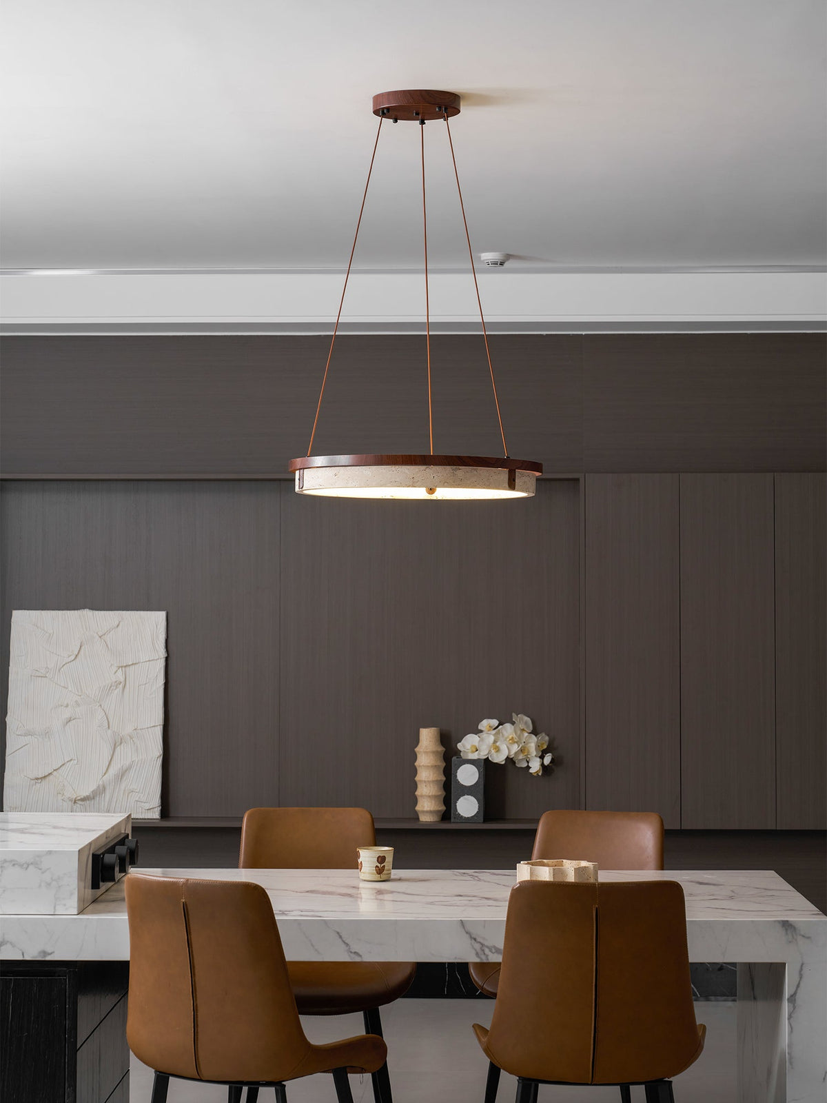 Orbit Travertine Pendant Light