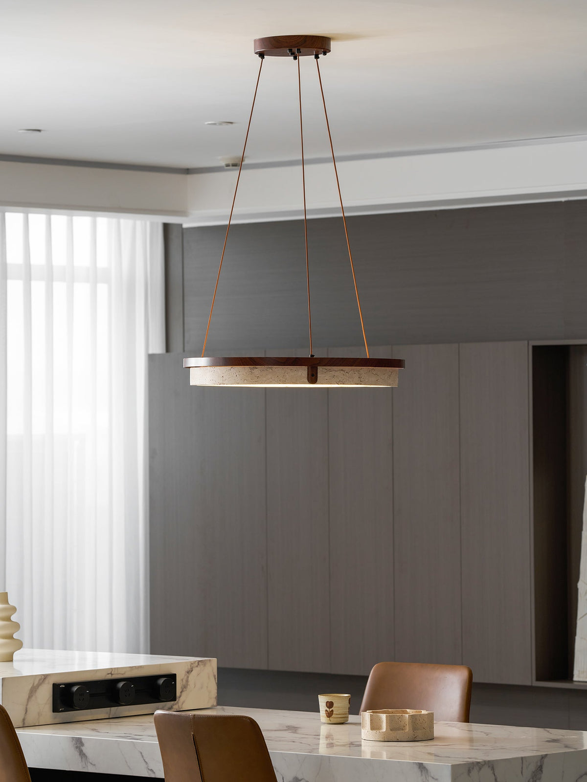 Orbit Travertine Pendant Light