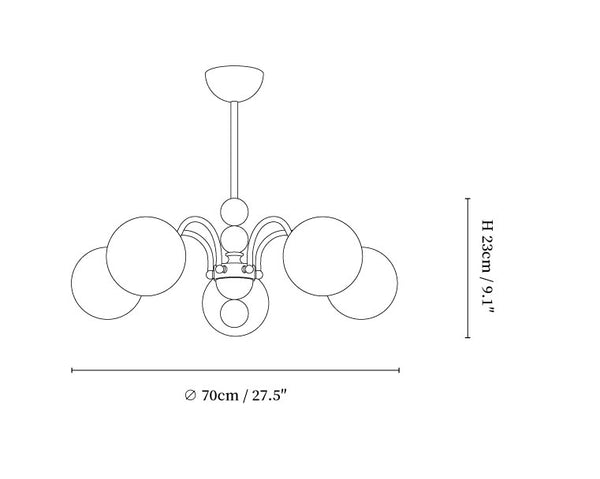 Orbital Curve Chandelier
