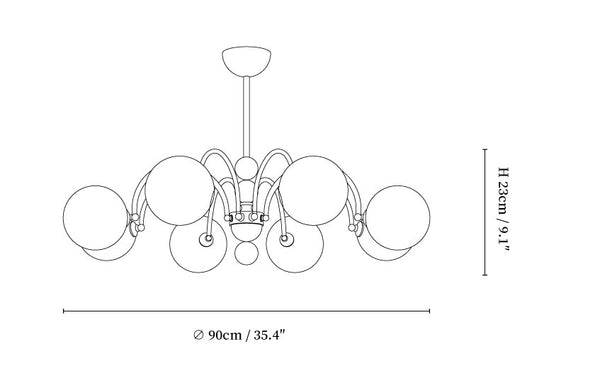 Orbital Curve Chandelier