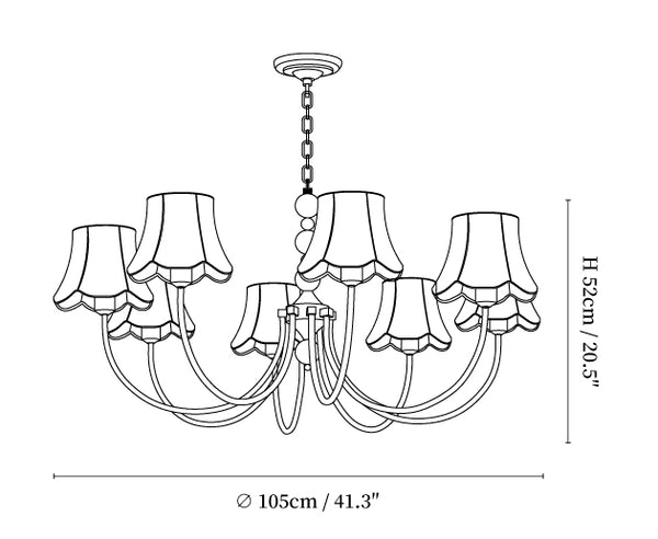 Orchid Fabric Chandelier