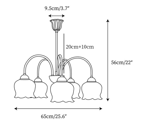 Orchids Brass Chandelier