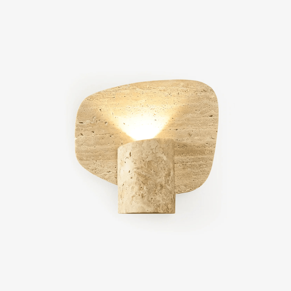 Organic Travertine Cylinder Wall Light
