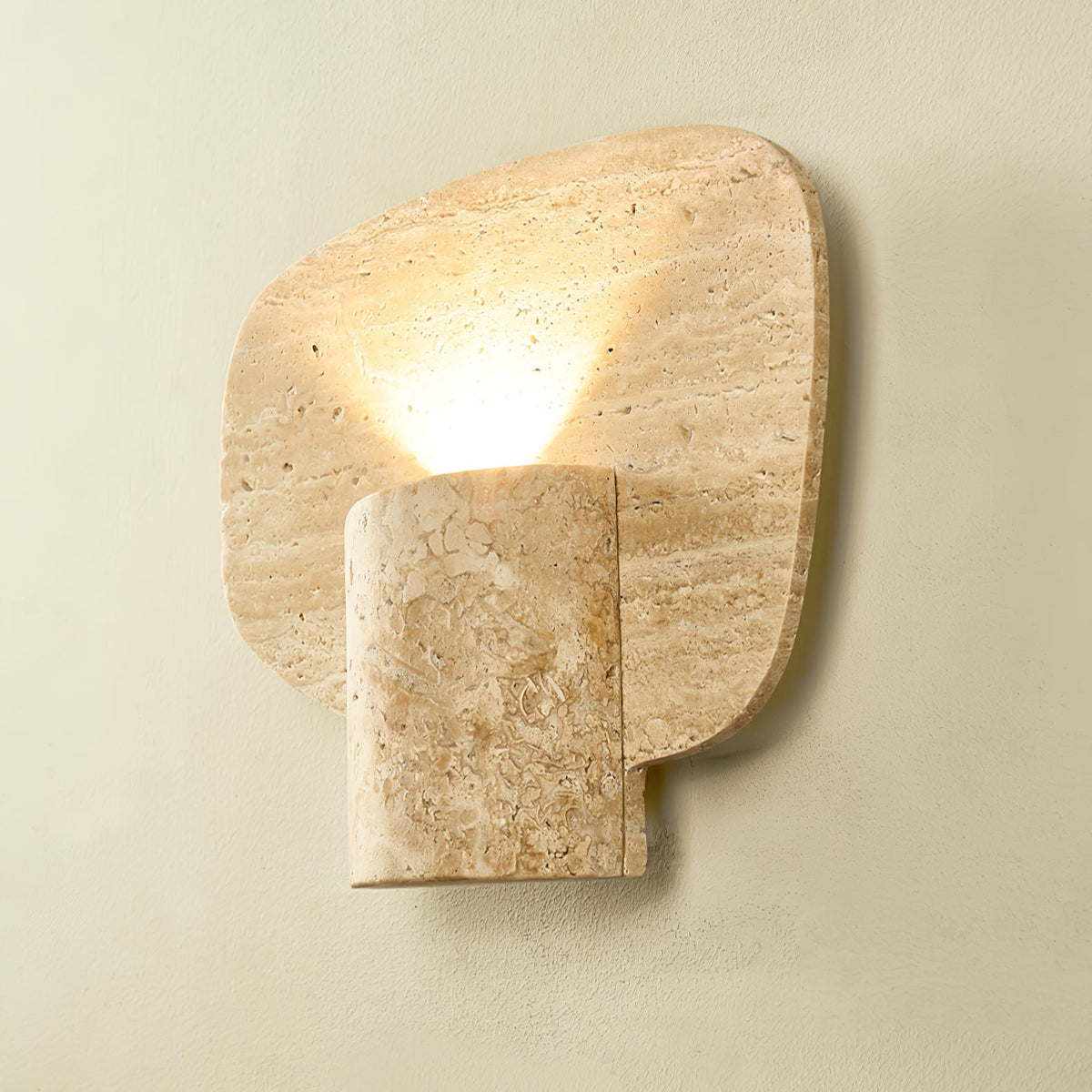 Organic Travertine Cylinder Wall Light