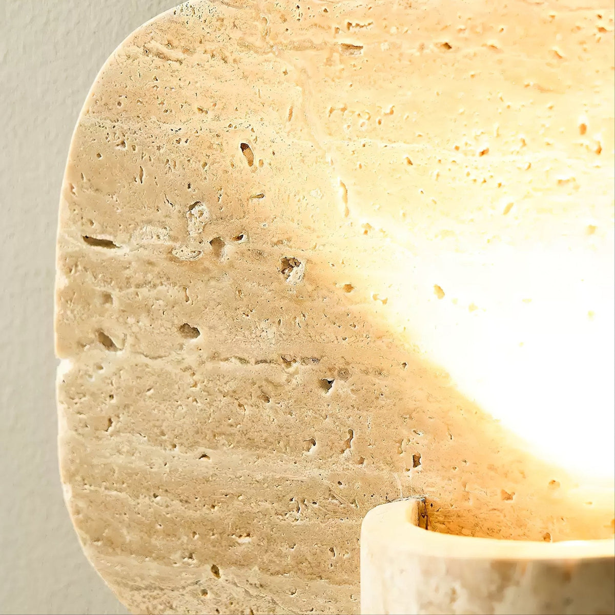 Organic Travertine Cylinder Wall Light