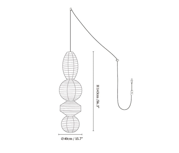 Ori Lantern Series Swag Pendant Lamp