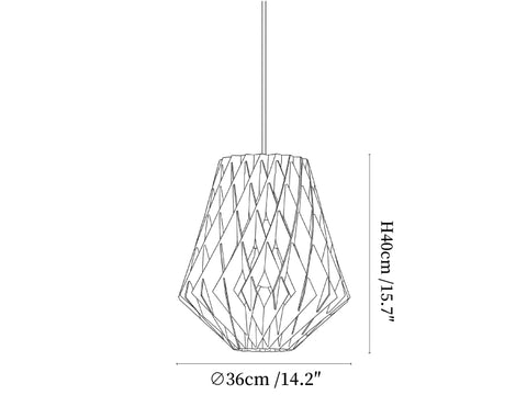 Origami Wood Pendant Lamp