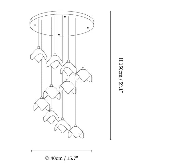 Orlani Cascade Stairs Chandelier