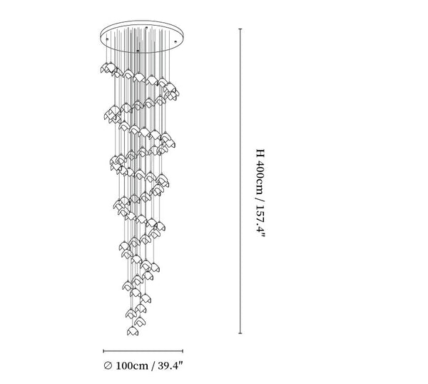 Orlani Cascade Stairs Chandelier