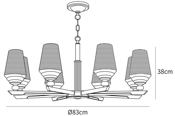 Orrefors Brass Chandelier