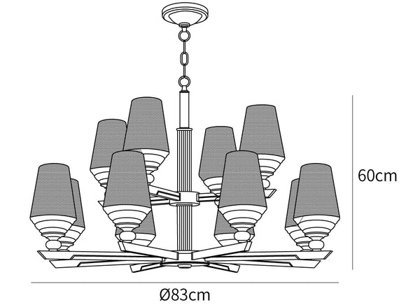 Orrefors Brass Chandelier
