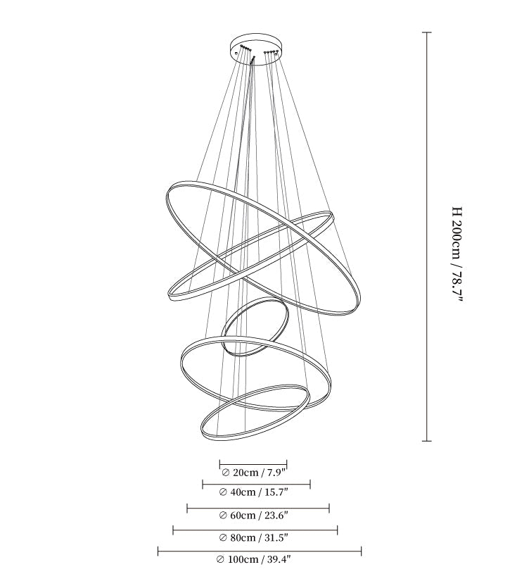 Orrery Rings Chandelier