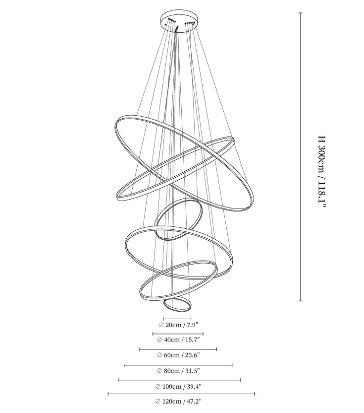 Orrery Rings Chandelier