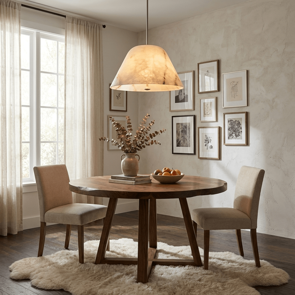 Orvella Alabaster Cone Pendant Light