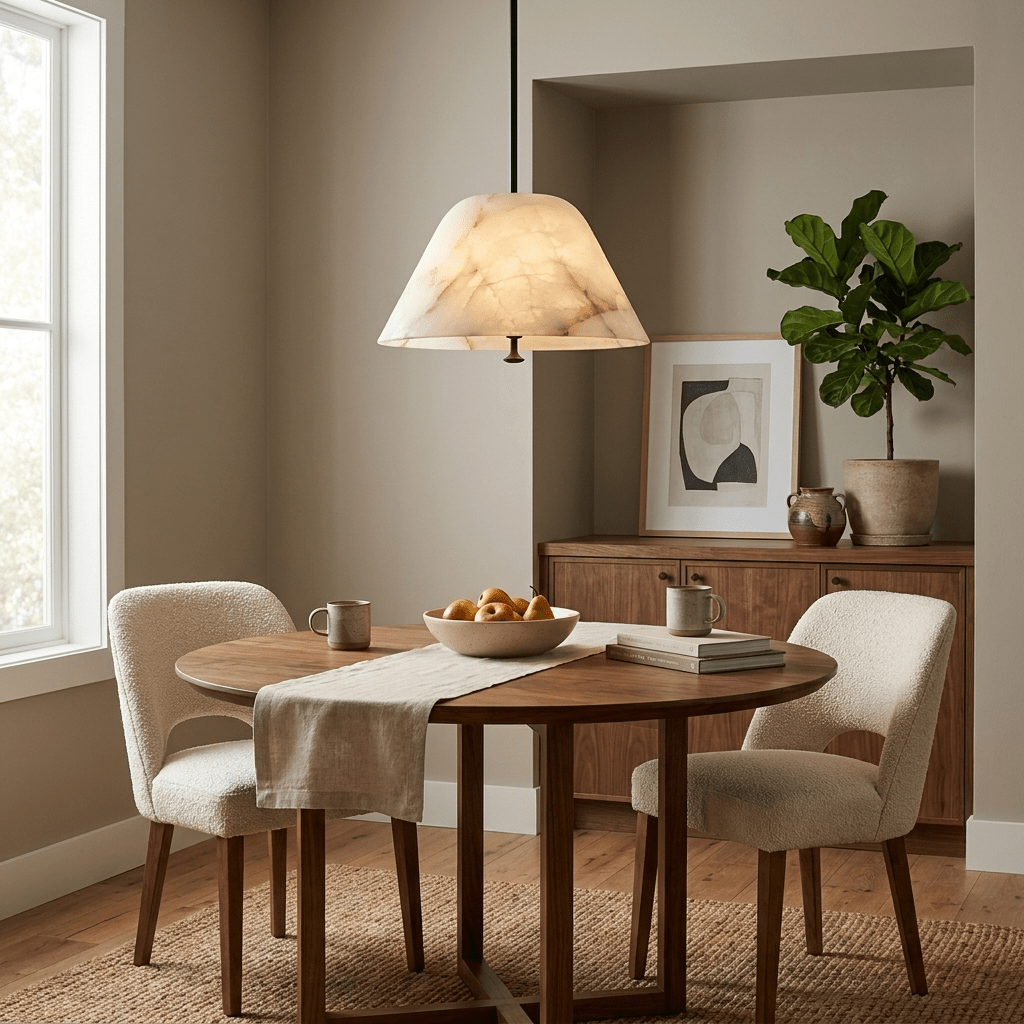 Orvella Alabaster Cone Pendant Light