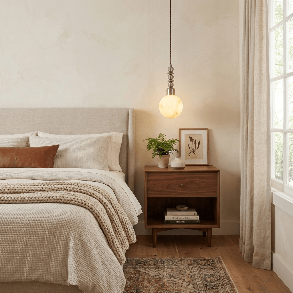 Orvelle Alabaster Beaded Pendant Light