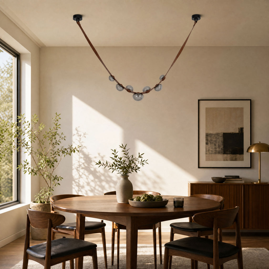 Orvyn Leather Arc Chandelier