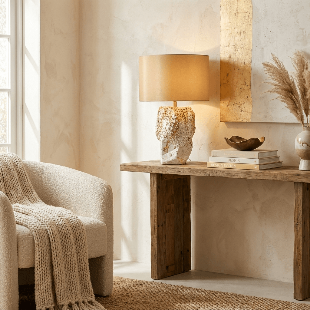 Ostreya Coral - Texture Ceramic Table Lamp