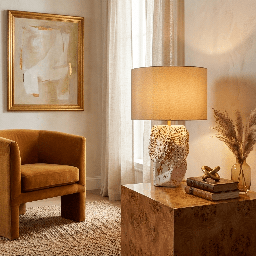 Ostreya Coral - Texture Ceramic Table Lamp