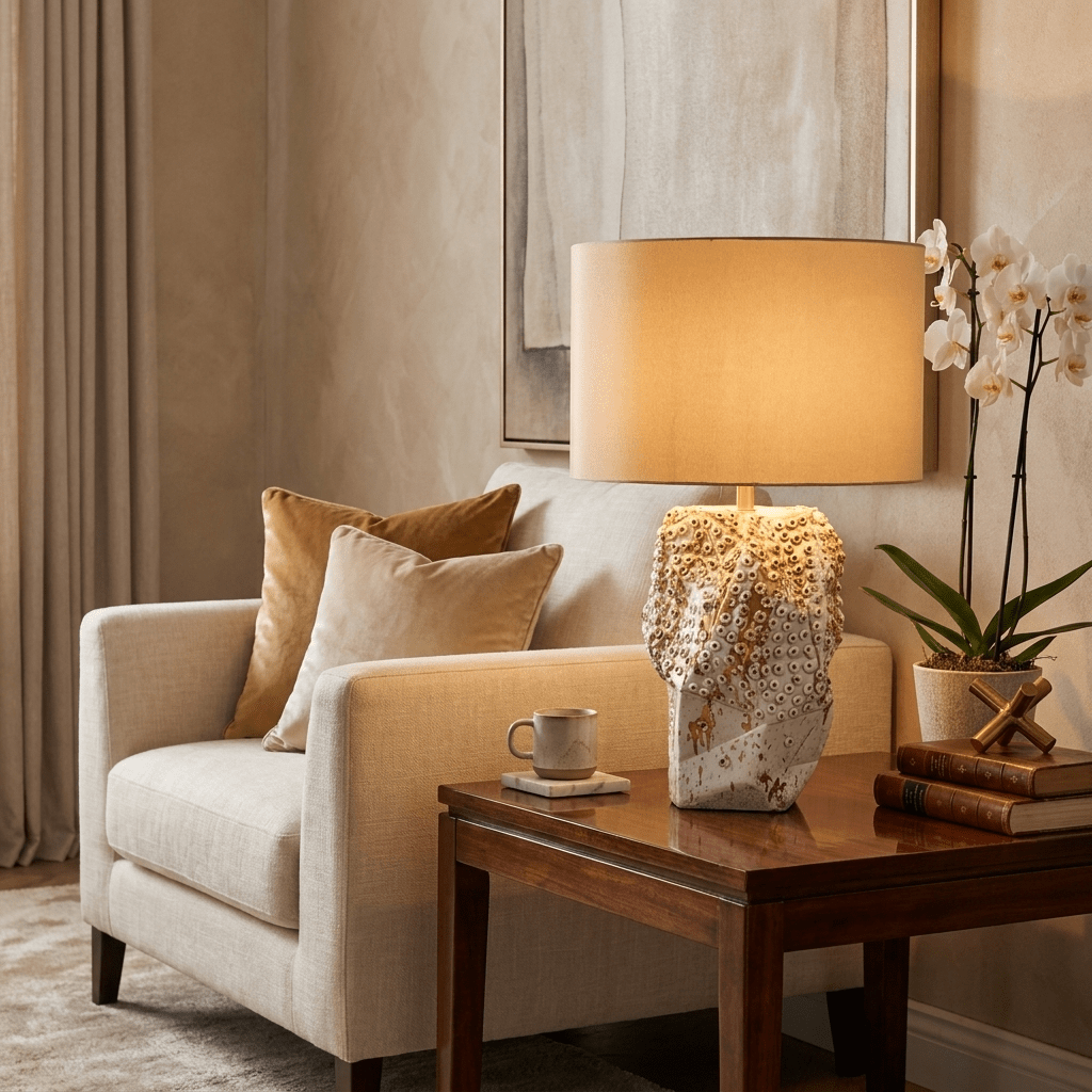 Ostreya Coral - Texture Ceramic Table Lamp