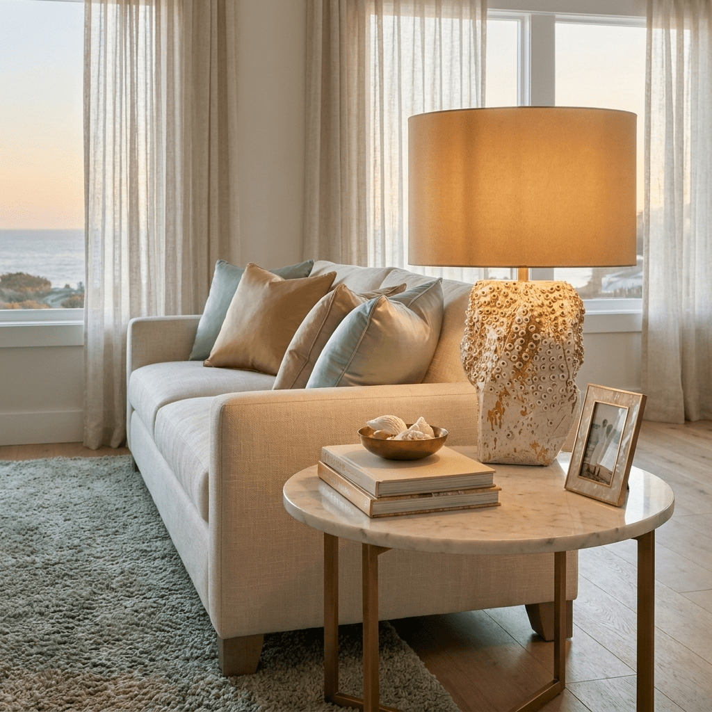 Ostreya Coral - Texture Ceramic Table Lamp
