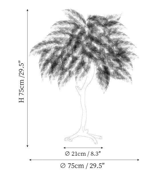 Ostrich Feather Table Lamp