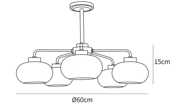 Oval Persimmon Chandelier