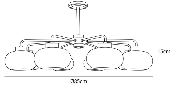 Oval Persimmon Chandelier