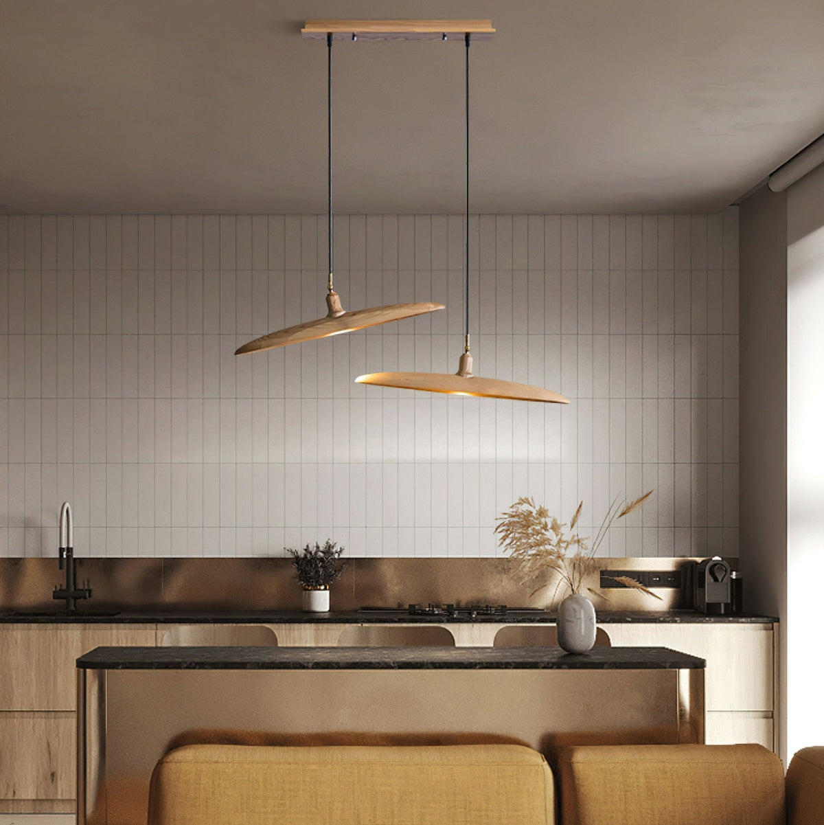 Disc Wooden Pendant Lamp