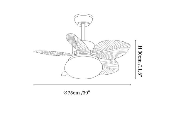 Palm Bloom Ceiling Fan Light