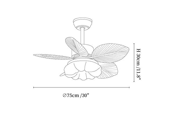 Palm Bloom Ceiling Fan Light