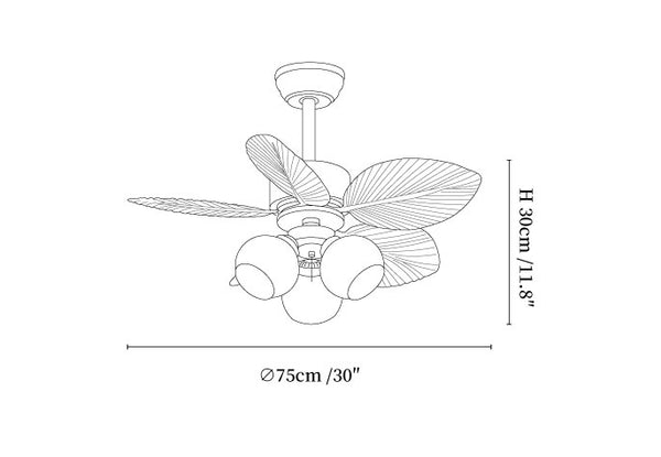 Palm Bloom Ceiling Fan Light