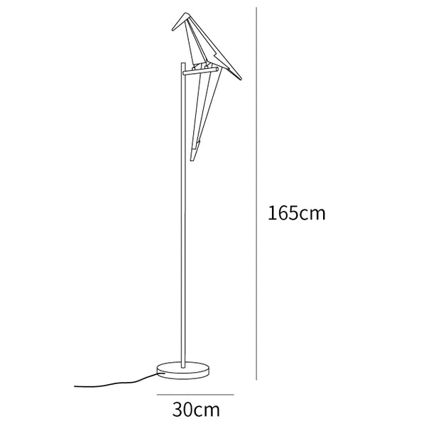 Paper Crane Bird Floor Lamp