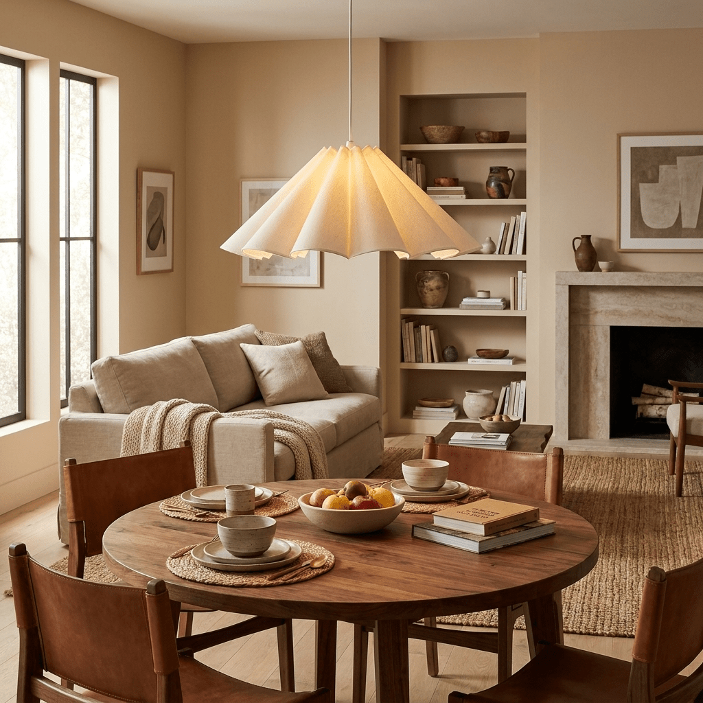 Parasol Pleated Fabric Pendant Light