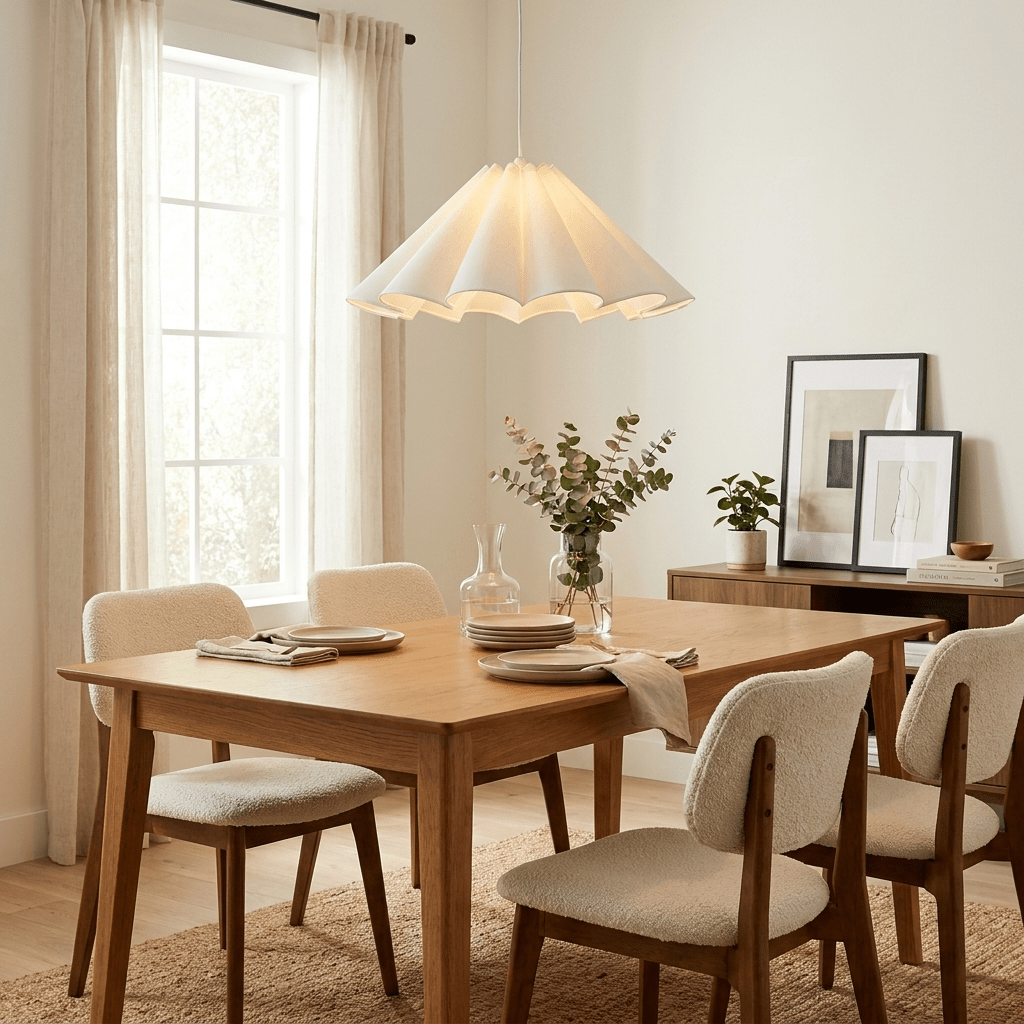 Parasol Pleated Fabric Pendant Light