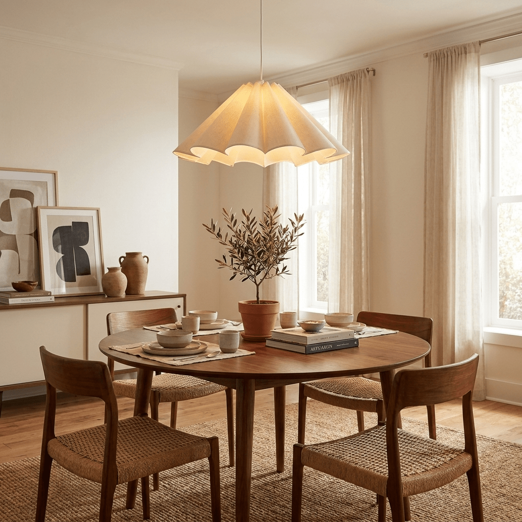 Parasol Pleated Fabric Pendant Light