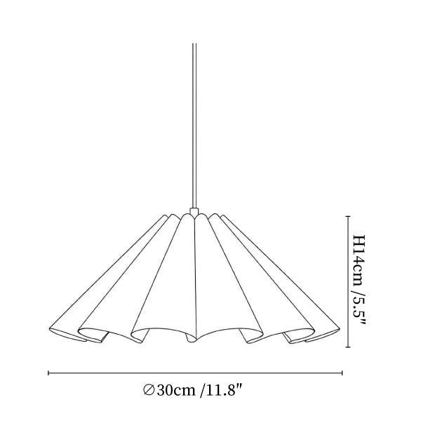 Parasol Pleated Fabric Pendant Light