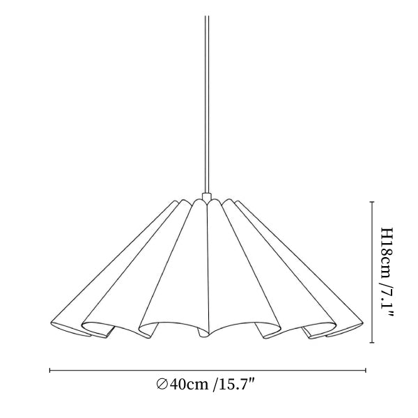 Parasol Pleated Fabric Pendant Light